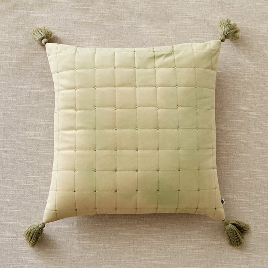 Oriental Tansy Quilted Filled Cushion - 45x45cm