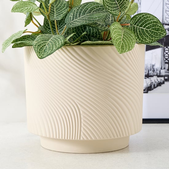 Gloria Earthy Terracotta Ribbed Floor Planter