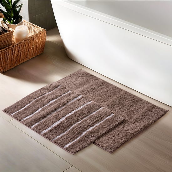 Fiesta Prime Set of 2 Striped Anti-Slip Bath Mats