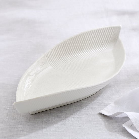 Silvano Melamine Leaf Serving Platter - 35.5x15.5x6cm