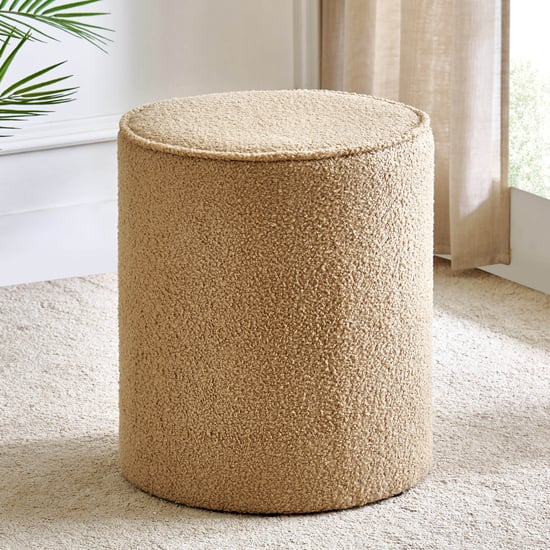Murphy Plush Fabric Ottoman - Brown
