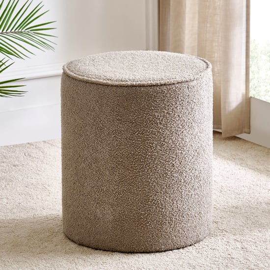 Murphy Plush Fabric Ottoman - Greige