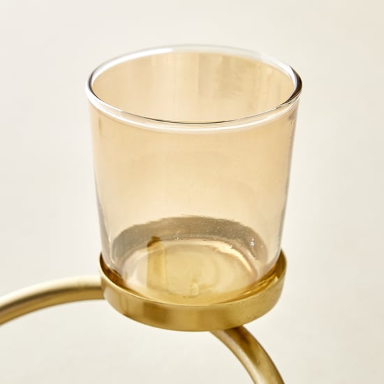 Moksha Loop Glass and Metal 2-Tier Votive Candle Holder