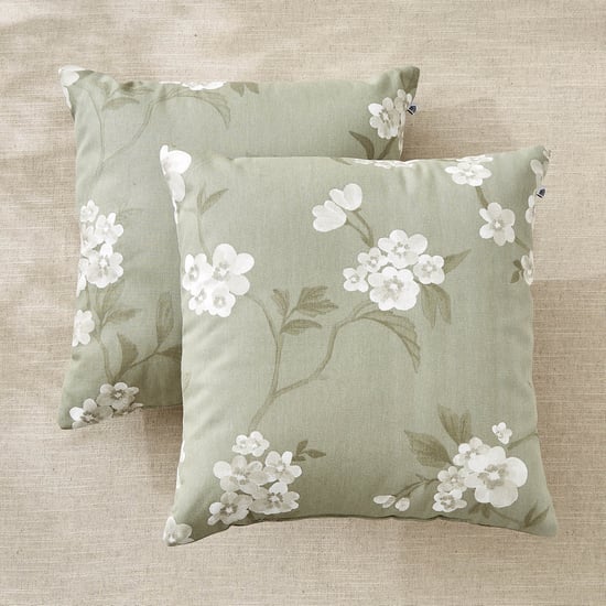Ebony Grace Marcos Set of 2 Floral Print Filled Cushions - 40x40cm