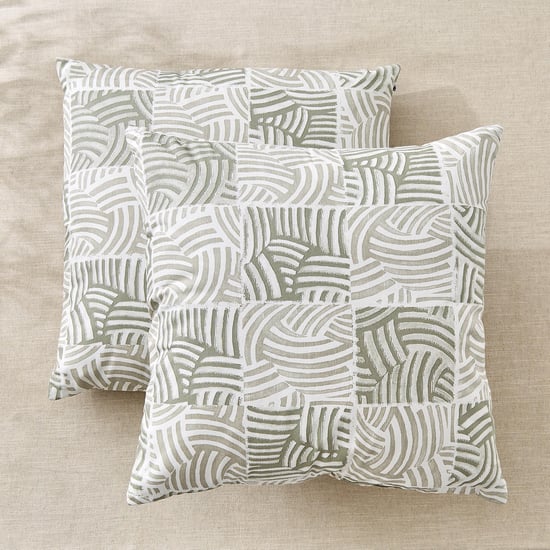 Ebony Grace Pelican Set of 2 Printed Filled Cushions - 65x65cm