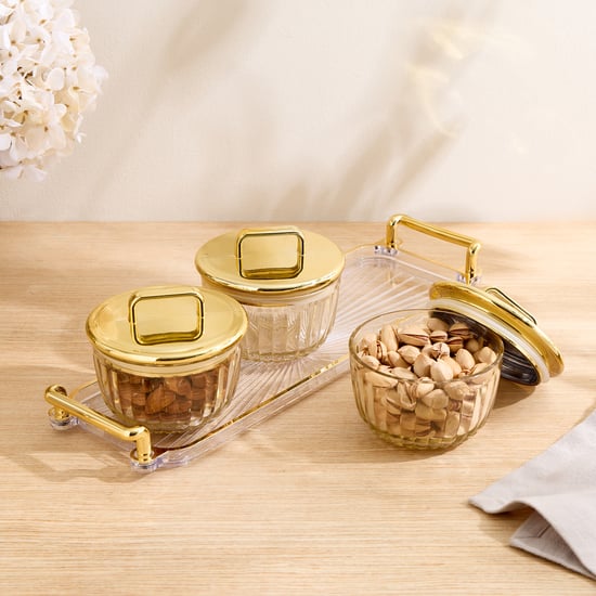 Corsica Pride 4Pcs Glass Serving Set