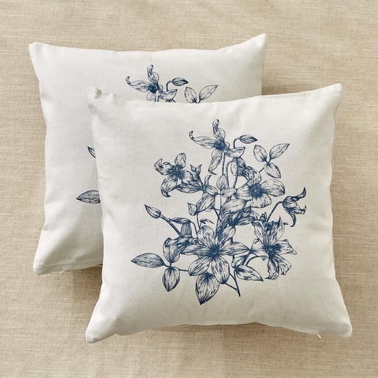 Pacific Halo Daisy Set of 2 Floral Print Cushion Covers - 40x40cm