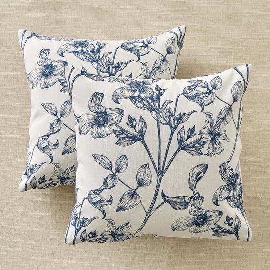 Pacific Halo Jardin Set of 2 Floral Print Cushion Covers - 40x40cm