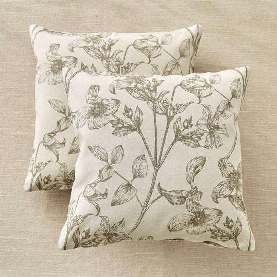 Pacific Halo Set of 2 Floral Print Cushion Covers - 40x40cm