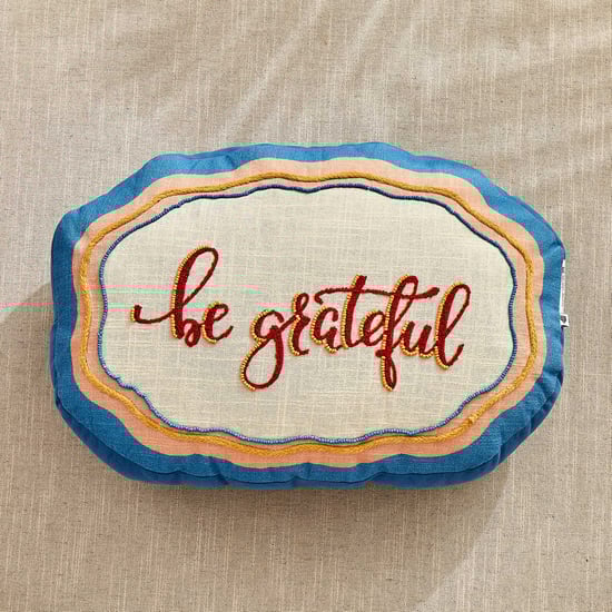 Glance Be Grateful Embellished Filled Cushion - 50x35cm