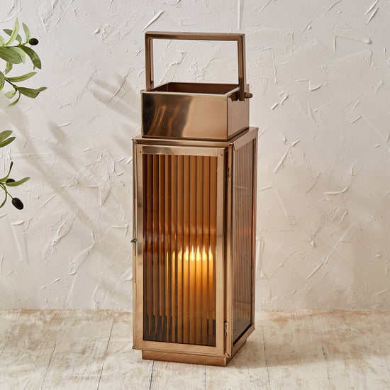 Monalisa Aluminium and Glass Ribbed Lantern - Large