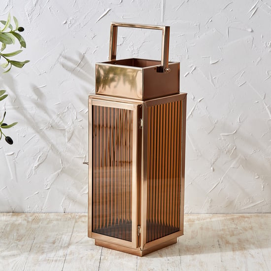 Monalisa Aluminium and Glass Ribbed Lantern - Large