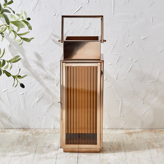Monalisa Aluminium and Glass Ribbed Lantern - Large