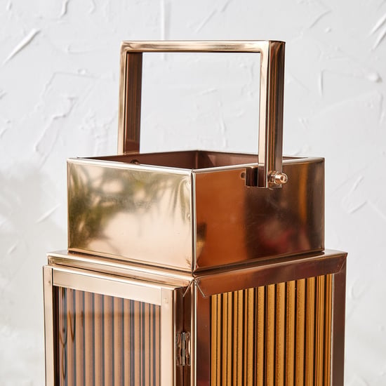 Monalisa Aluminium and Glass Ribbed Lantern - Large