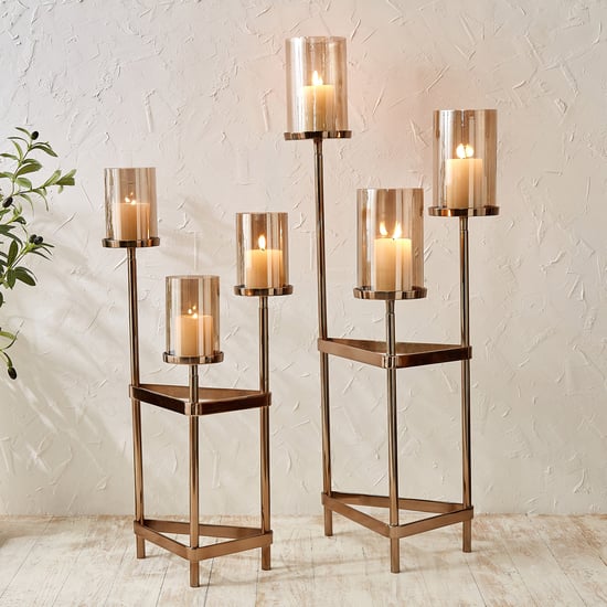 Monalisa Aluminium Multi Pillar Floor Candle Holders - Medium