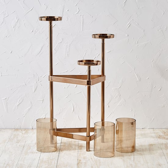 Monalisa Aluminium Multi Pillar Floor Candle Holders - Medium