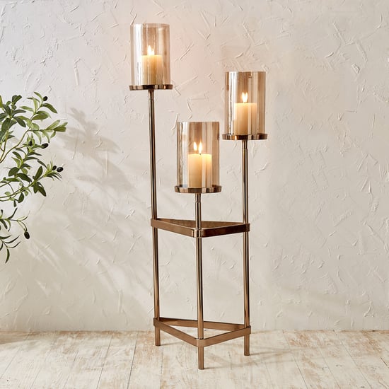 Monalisa Aluminium and Glass Multi Pillar Floor Candle Holder - Large