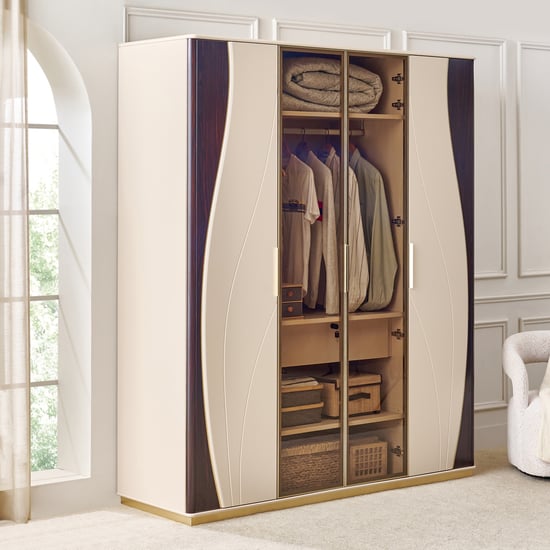 Monalisa 4-Door Wardrobe - Brown