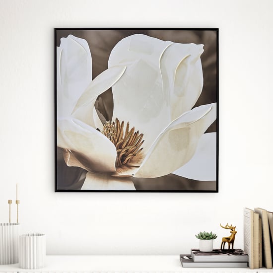 Artistry Cocoa Canvas Flower Picture Frame - 60x60cm