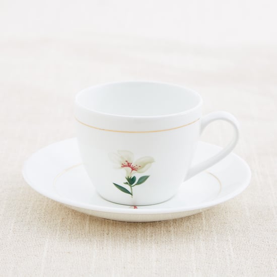 Amara Azalea Maya Bone China Floral Print Cup and Saucer - 210ml