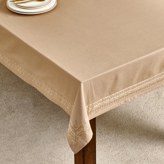 Glimmer Embro Cotton Embroidered 6-Seater Table Cloth - 200x150cm