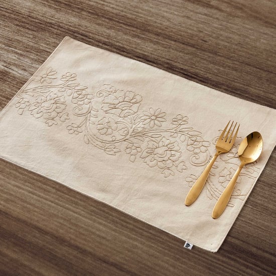 Glimmer Cotton Zari Embroidered Placemat