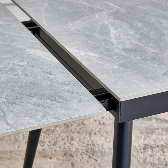 Arcane Sintered Stone Top 4-6 Seater Extendable Dining Table - Grey
