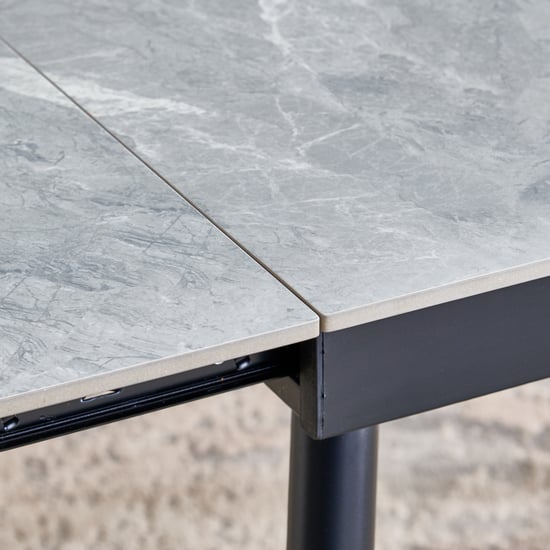 Arcane Sintered Stone Top 4-6 Seater Extendable Dining Table - Grey