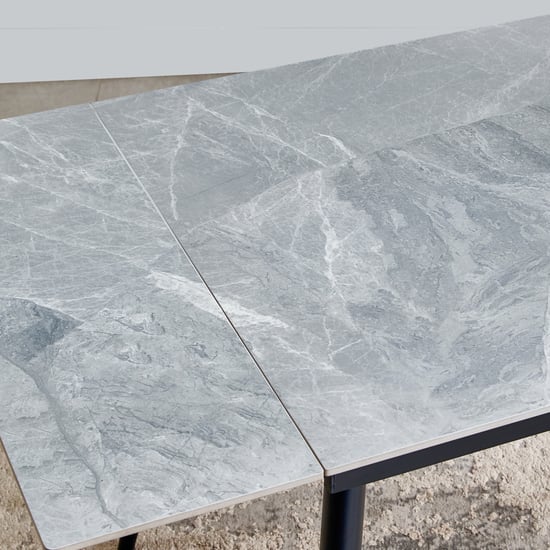 Arcane Sintered Stone Top 4-6 Seater Extendable Dining Table - Grey