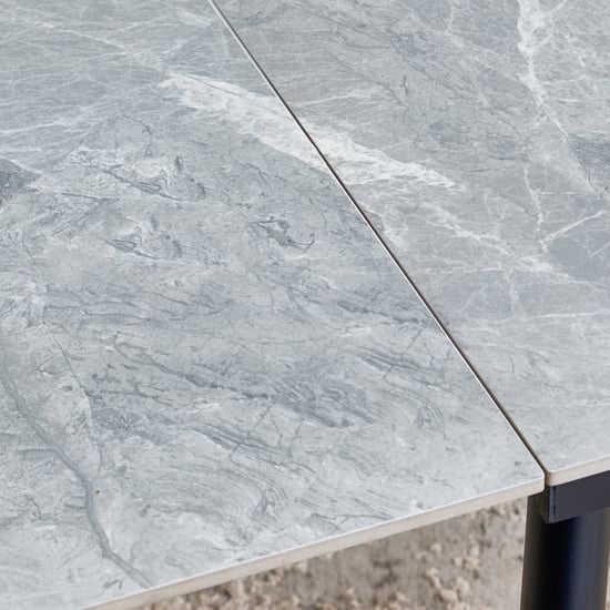 Arcane Sintered Stone Top 4-6 Seater Extendable Dining Table - Grey