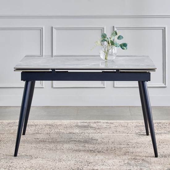 Arcane Sintered Stone Top 4-6 Seater Extendable Dining Table - Grey