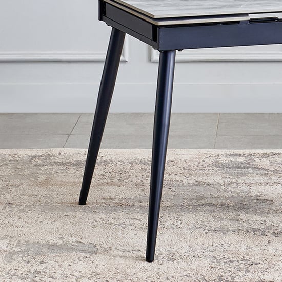 Arcane Sintered Stone Top 4-6 Seater Extendable Dining Table - Grey