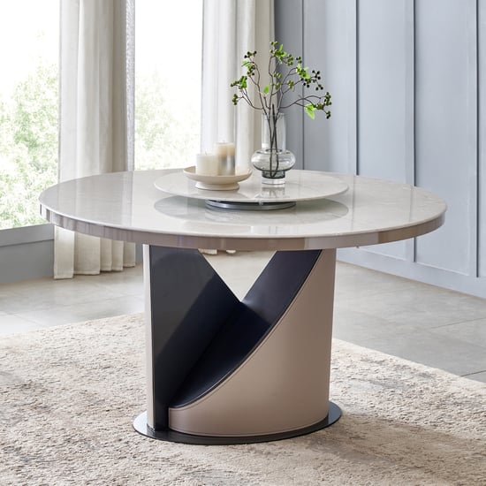 Marcello Glass Top 6-Seater Dining Table - Grey