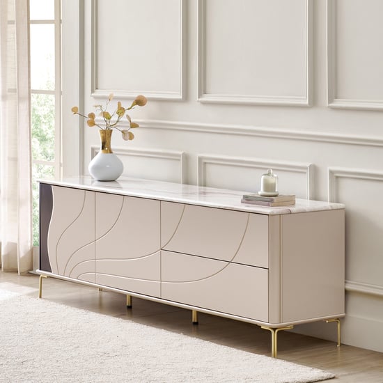 Monalisa Faux Marble Top TV Unit - Brown