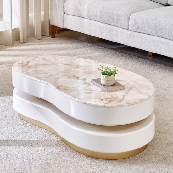 Alchemy Faux Marble Top Coffee Table - Cream