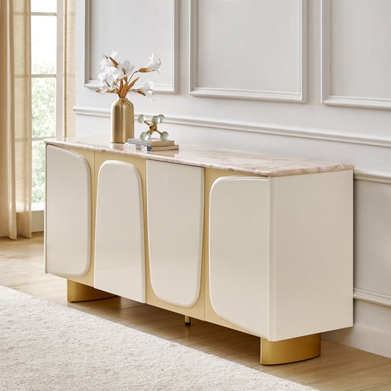 Alchemy Faux Marble Top Foyer Unit - Cream