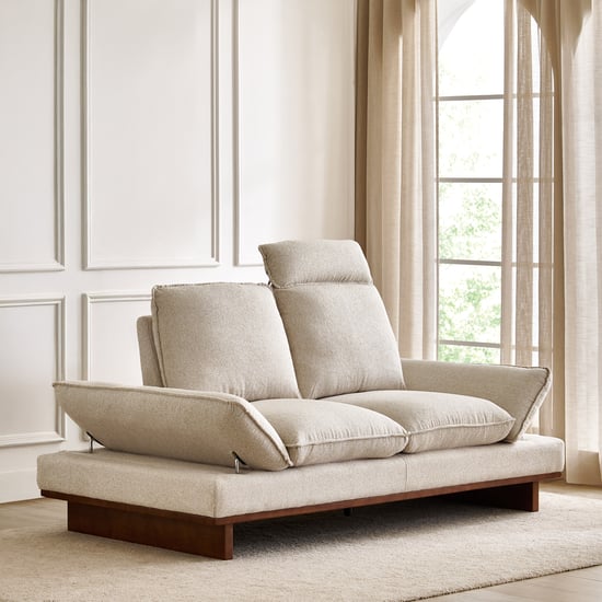 Clair Fabric 2-Seater Sofa with Motion Backrest - Beige