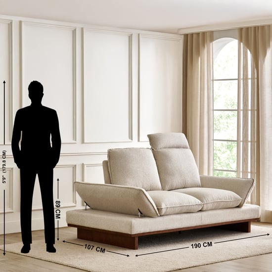 Clair Fabric 2-Seater Sofa with Motion Backrest - Beige