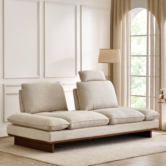 Clair Fabric 3-Seater Sofa with Motion Backrest - Beige