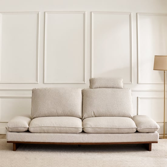 Clair Fabric 3-Seater Sofa with Motion Backrest - Beige