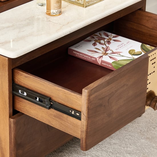 Nuqta Acacia Wood Dresser Mirror - Walnut