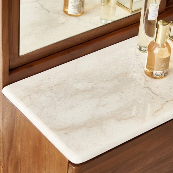 Nuqta Acacia Wood Dresser Mirror - Walnut