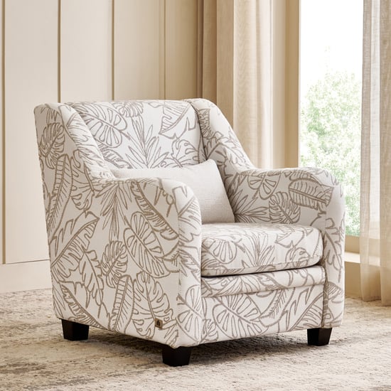 Kingsbury Fabric 1-Seater Sofa with Cushion - Beige