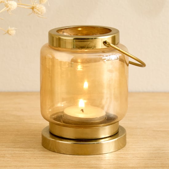 Salsa Apurva Glass and Metal Hanging T-light Holder