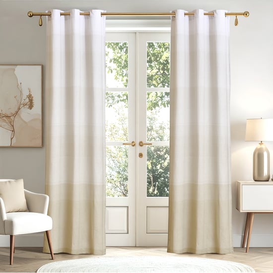 Halo Modulus Dusky Set of 2 Printed Light Filtering Door Curtains - 8.8ft (270cm)