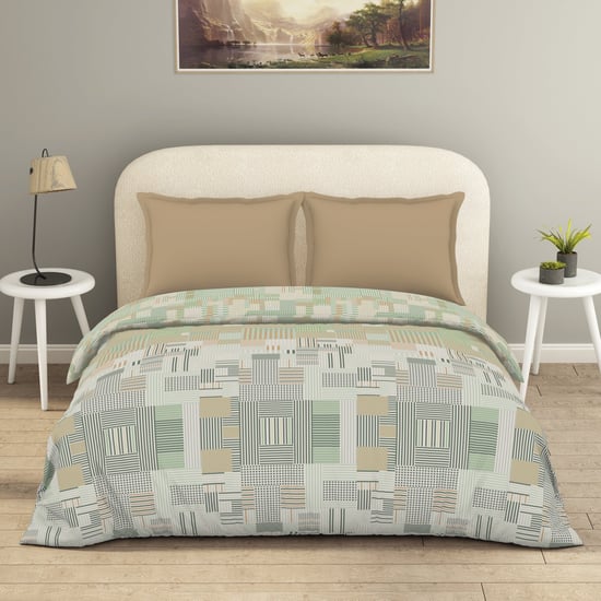 SPACES Essentials Geometric Print Cotton Double Duvet Cover