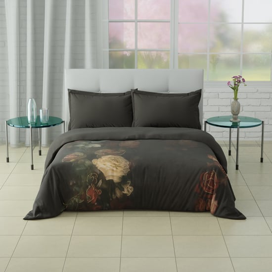 SPACES Elegance Noir Cotton Printed Double Quilt