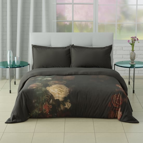 SPACES Elegance Noir Cotton Printed Double Quilt