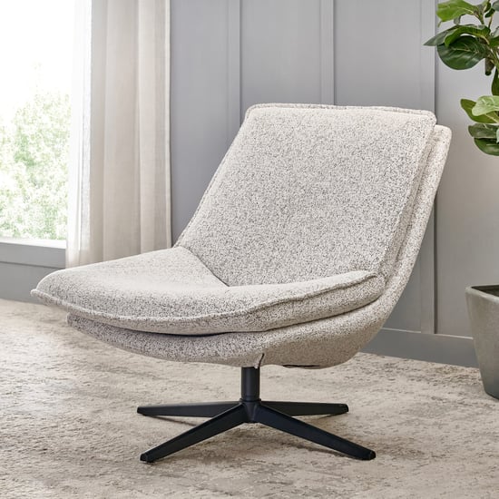Sterling Fabric Swivel Accent Chair - Grey