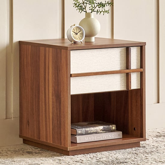 Shoji Bedside Table with Drawer - Brown